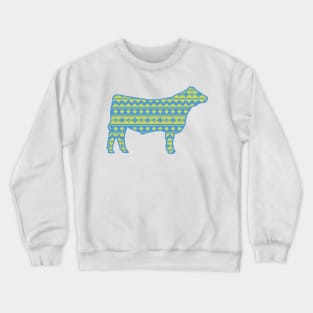 Show Steer with Southwest Pattern Crewneck Sweatshirt